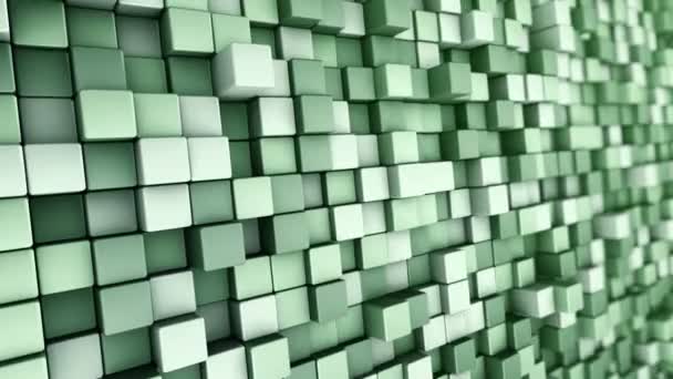 Технологічний Фон Анімацією Хвильової Мозаїки Зелених Квадратів Анімація Безшовної Петлі — стокове відео