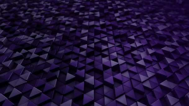 Fondo Tecnológico Abstracto Con Animación Mosaico Onda Triángulos Púrpura Animación — Vídeo de stock