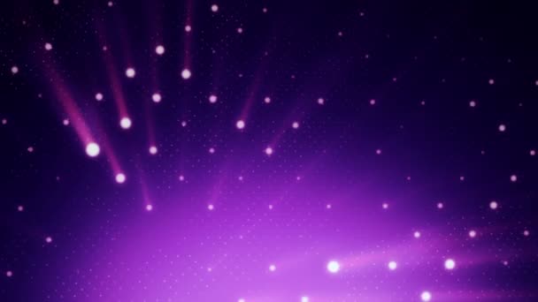 Абстрактний Фон Фіолетовою Стіною Ламп Яскравого Світла Проекторами Світлових Променів — стокове відео