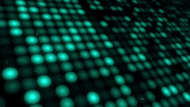 Abstracte Achtergrond Met Knipperende Vloer Van Turquoise Led Lichten Projectoren — Stockvideo