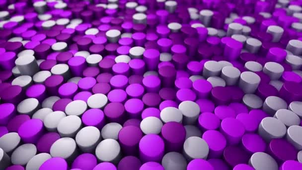 Technological Background Animation Wave Mosaic Purple Cylinders Animation Seamless Loop — Stock Video