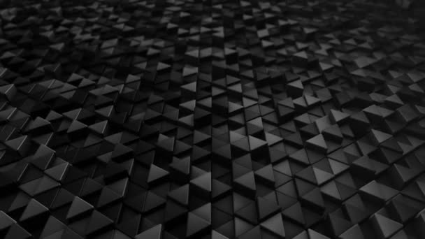 Abstract Technological Background Animation Wave Mosaic Grey Triangles Animation Seamless — Stock Video