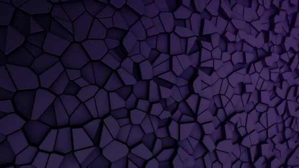 Fondo Tecnológico Con Animación Mosaico Ondas Polígonos Púrpura Animación Bucle — Vídeo de stock