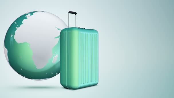 3D动画镜头的行李和全球 无缝循环 — 图库视频影像