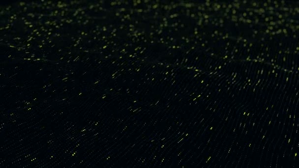 줄무늬와 입자들로 이루어진 추상적 기술적 고리의 애니메이션 — 비디오