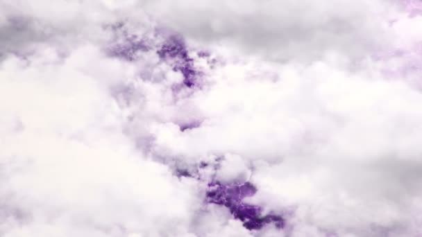 Animation Flight White Clouds Sky Background Animation Seamless Loop — Stock Video