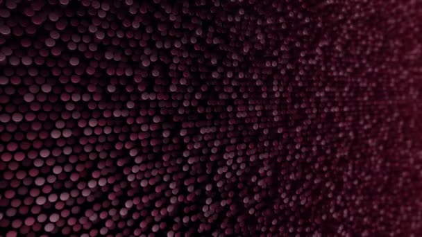 Teknisk Bakgrund Med Animering Våg Mosaik Röda Cylindrar Animation Sömlös — Stockvideo