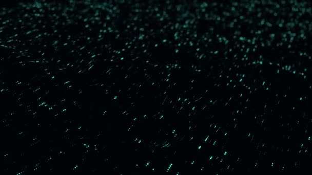 Abstract Technologische Achtergrond Met Turquoise Strepen Deeltjes Animatie Van Een — Stockvideo