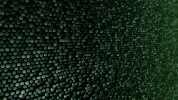 Technological Background Animation Wave Mosaic Green Cylinders Animation Seamless Loop — Stock Video