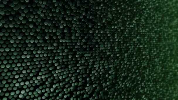 Fundo Tecnológico Com Animação Onda Mosaico Cilindros Verdes Animação Loop — Vídeo de Stock