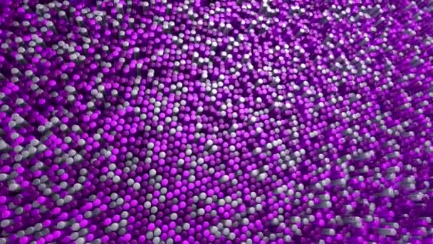 Fond Technologique Avec Animation Vague Mosaïque Cylindres Violets Animation Boucle — Video