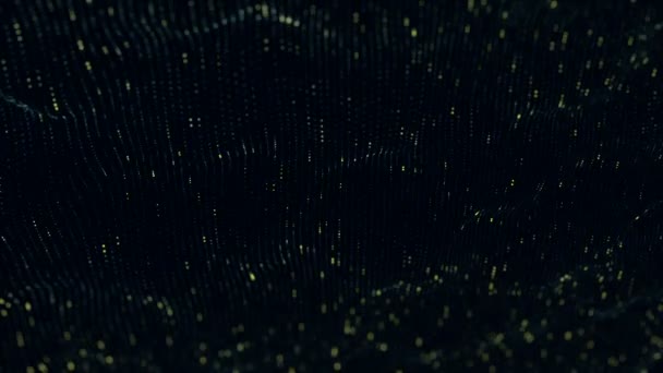 Абстрактный Технологический Фон Зелеными Полосами Частицами Анимация Бесшовного Цикла — стоковое видео