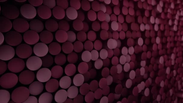 Technological Background Animation Wave Mosaic Red Cylinders Animation Seamless Loop — Stock Video