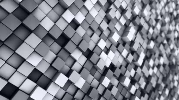 Технологічний Фон Анімацією Хвильової Мозаїки Сірих Квадратів Анімація Безшовної Петлі — стокове відео