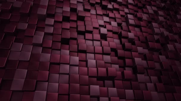 Fond Technologique Avec Animation Vague Mosaïque Carrés Rouges Animation Boucle — Video