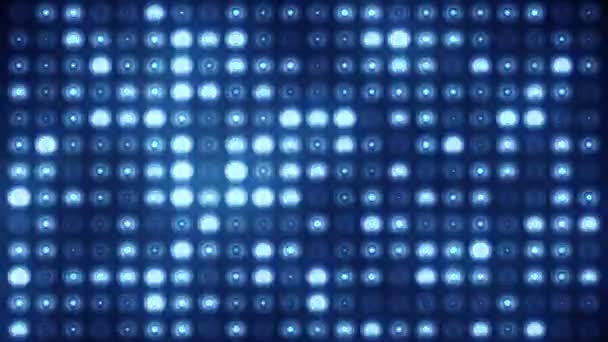 Animation d'ampoules clignotantes bleues sur mur led, Animation de boucle transparente, concept de lumières de scène  