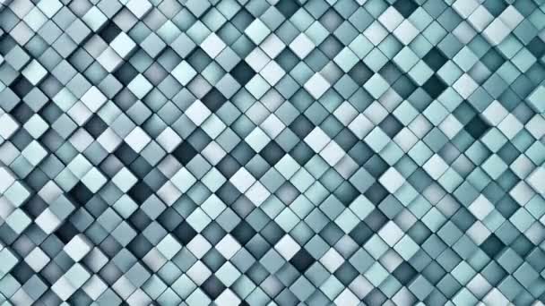Technological Background Animation Wave Mosaic Turquoise Squares Animation Seamless Loop — Stock Video