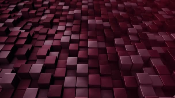 Technological Background Animation Wave Mosaic Red Squares Animation Seamless Loop — Stock Video