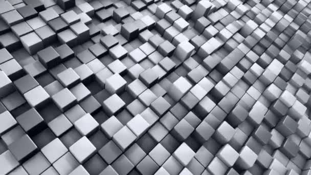 Технологічний Фон Анімацією Хвильової Мозаїки Сірих Квадратів Анімація Безшовної Петлі — стокове відео