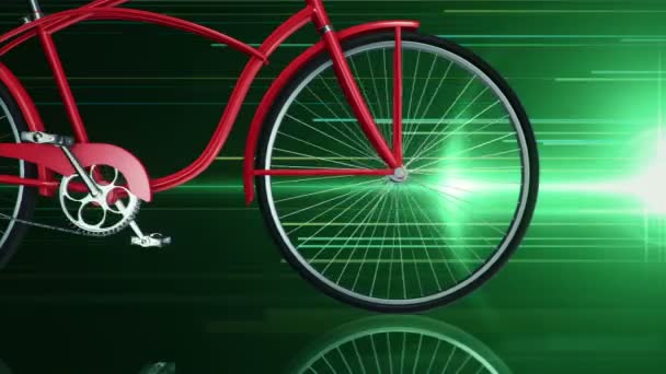 Animation Vélo Urbain Rouge Rapide Sur Fond Vert Animation Boucle — Video