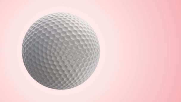 Animation Slow Rotation Ball Golf Game View Close Realistic Texture — Stock Video