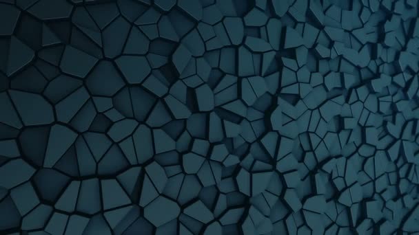 Technological Background Animation Wave Mosaic Turquoise Polygons Animation Seamless Loop — Stock Video