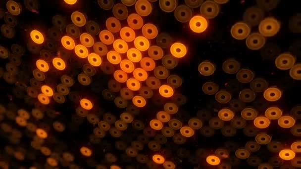 Absztrakt Háttér Villogó Padló Narancssárga Led Lámpák Projektorok Animáció Zökkenőmentes — Stock videók