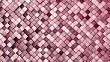 Kırmızı karelerin dalga mozaiğinin animasyonuyla teknolojik arka plan, kusursuz döngünün animasyonu