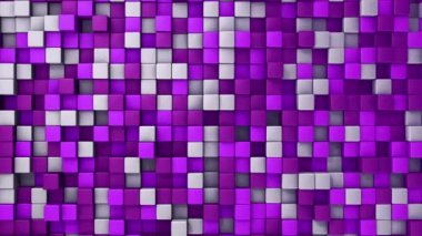 Mor karelerin dalga mozaiğinin animasyonuyla teknolojik arka plan, pürüzsüz döngünün animasyonu