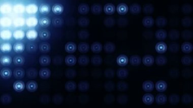 Animation of blue flashing light bulbs on led wall, Animation of seamless loop, stage lights  concept 