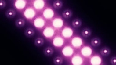 Lider duvardaki pembe yanıp sönen ampullerin animasyonu, kusursuz döngünün animasyonu, sahne ışıkları konsepti 