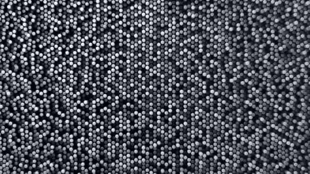 Fond technologique avec animation de vague mosaïque de cylindres gris, Animation de boucle transparente  