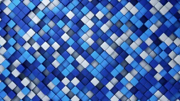 Technological Background Animation Wave Mosaic Blue Squares Animation Seamless Loop — Stock Video