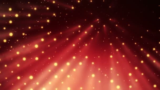 Абстрактний Фон Червоною Стіною Ламп Яскравого Світла Проекторами Світлових Променів — стокове відео