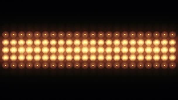 Animation Golden Flashing Light Bulbs Led Wall Animation Seamless Loop — Stock Video