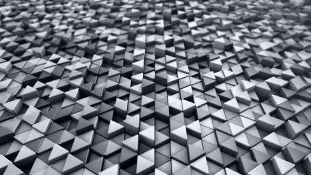 Абстрактный Технологический Фон Анимацией Волновой Мозаики Серых Треугольников Анимация Бесшовного — стоковое видео