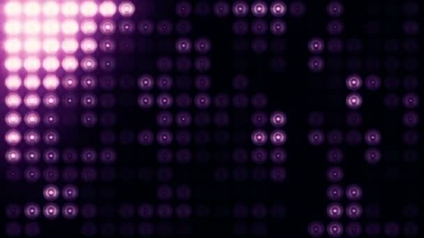 Ledウォール上のピンク色の点滅電球のアニメーション シームレスループのアニメーション ステージライトの概念 — ストック動画