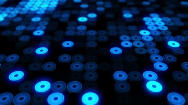 Abstract Background Flashing Floor Blue Led Lights Projectors Animation Seamless — Stock Video