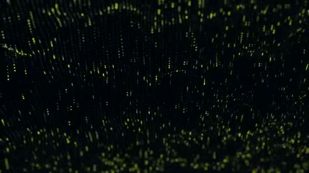 Fondo Tecnológico Abstracto Con Rayas Partículas Verdes Animación Bucle Sin — Vídeos de Stock