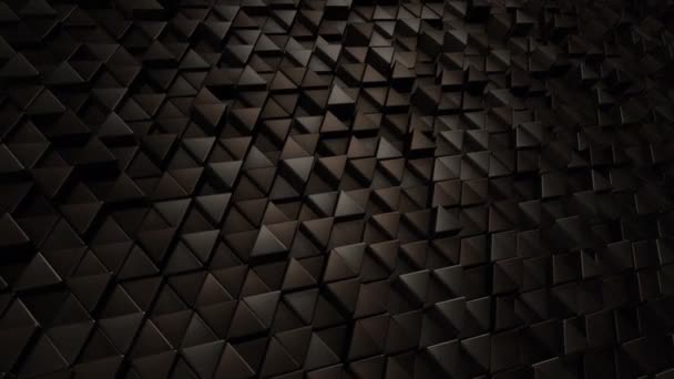 Abstract Technological Background Animation Wave Mosaic Golden Triangles Animation Seamless — Stock Video