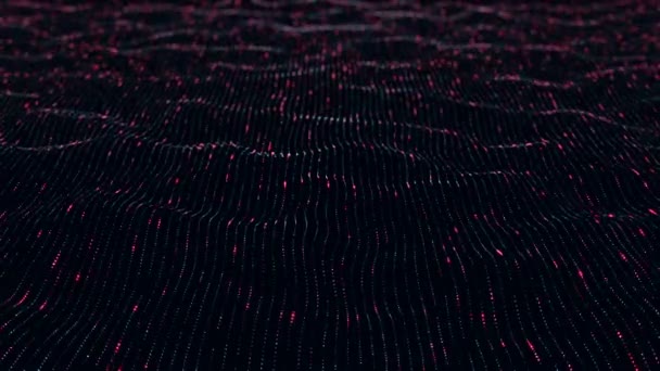 カラフルな縞模様と粒子を持つ技術的背景を抽象化 シームレスループのアニメーション — ストック動画