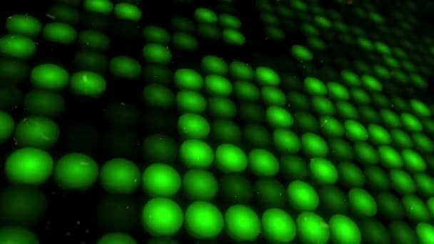 Fondo Abstracto Con Piso Intermitente Luces Led Verdes Proyectores Animación — Vídeo de stock