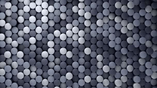 Technological Background Animation Wave Mosaic Grey Cylinders Animation Seamless Loop — Stock Video