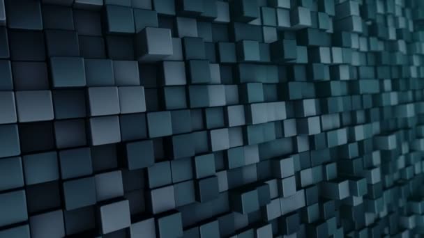 Технологічний Фон Анімацією Хвильової Мозаїки Бірюзових Квадратів Анімація Безшовної Петлі — стокове відео