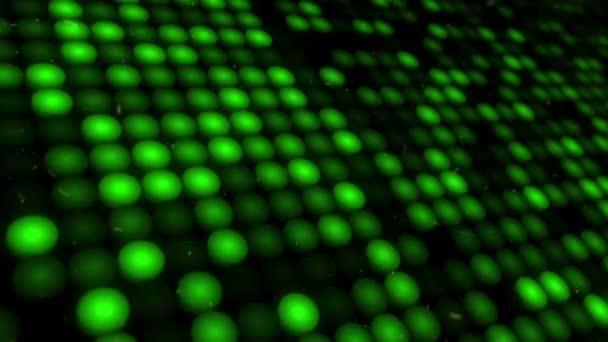 Abstracte Achtergrond Met Knipperende Vloer Van Groene Led Lampen Projectoren — Stockvideo