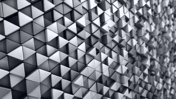 Abstract Technological Background Animation Wave Mosaic Grey Triangles Animation Seamless — ストック動画