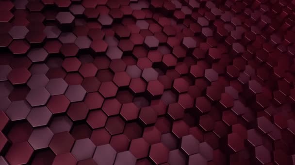 Abstrakter Technologischer Hintergrund Mit Animation Des Wellenmosaiks Roter Sechsecke Animation — Stockvideo
