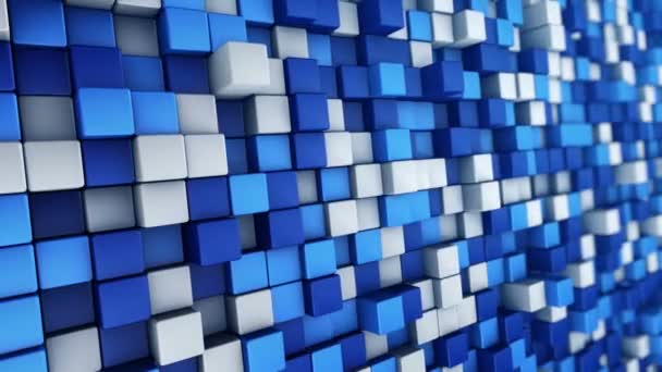 Fondo Tecnológico Con Animación Mosaico Ondas Cuadrados Azules Animación Bucle — Vídeos de Stock