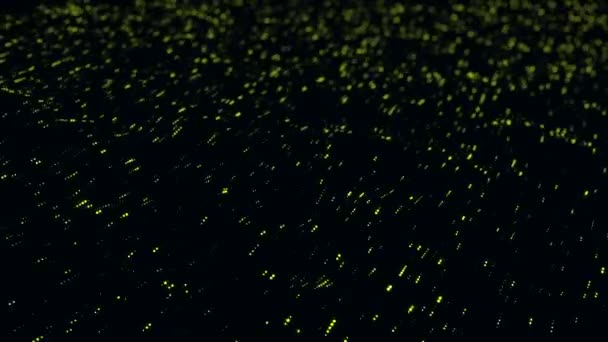 Fond technologique abstrait avec des rayures et des particules vertes. Animation de boucle transparente .