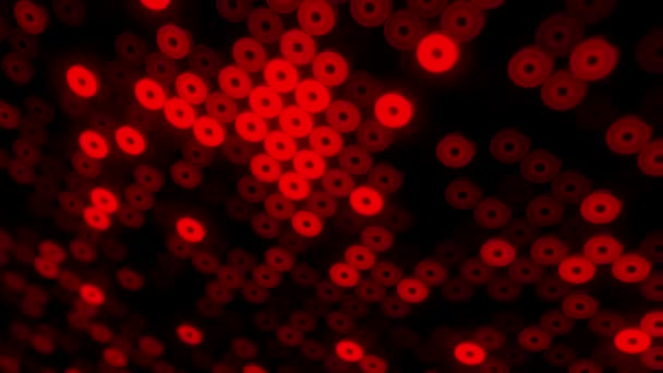 Abstracte Achtergrond Met Knipperende Vloer Van Rode Led Lampen Projectoren — Stockvideo